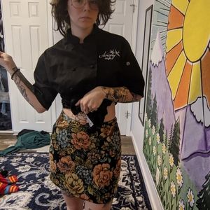 Floral high waist mini skirt